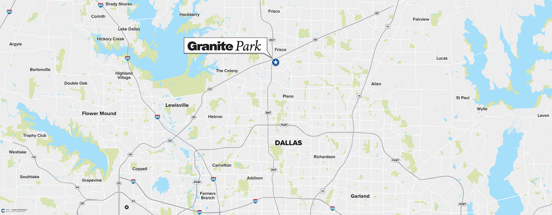 Shops at Granite Park Three location map
